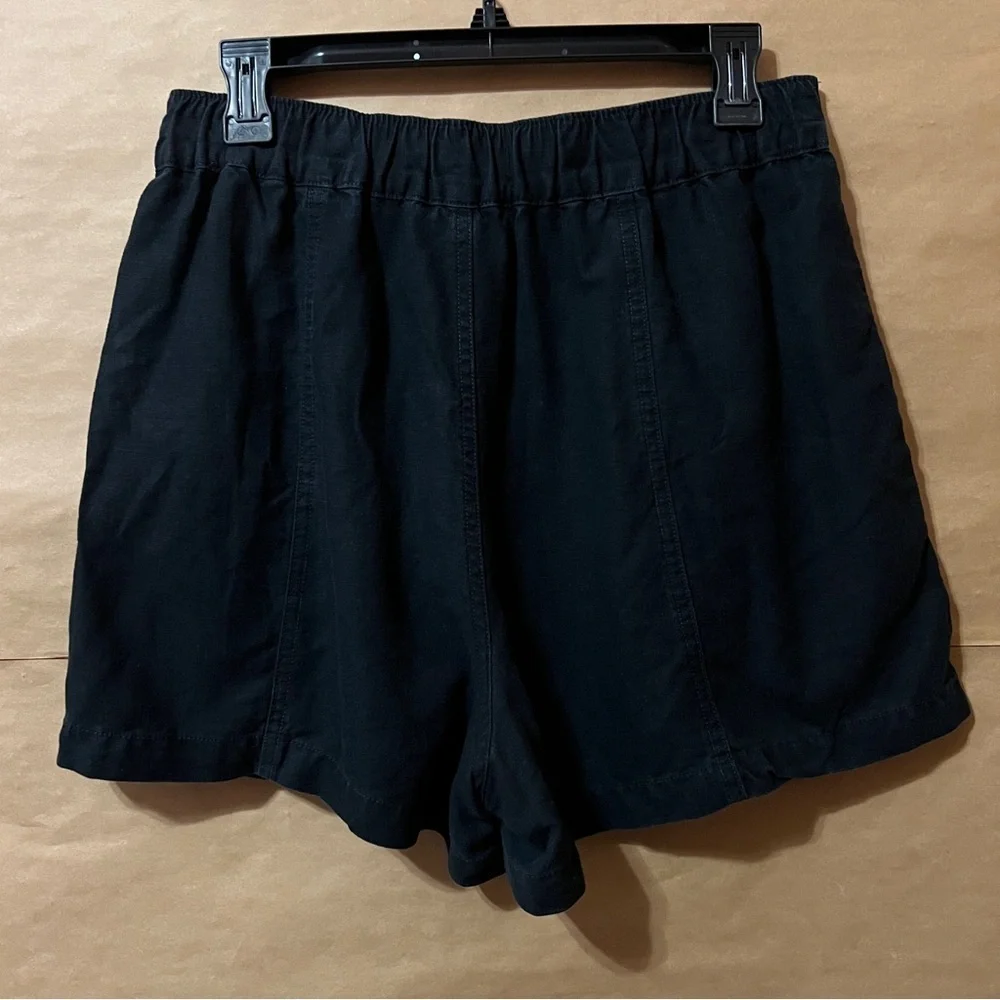 Madewell | Linen Blend Easy Pull-On Shorts High Waisted Shorts Black Size S
